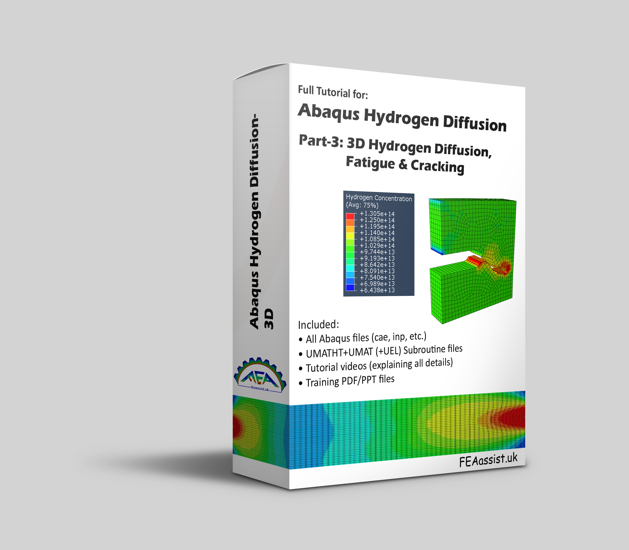 Abaqus 3D Hydrogen Diffusion, Fatigue, Damage & Cracking