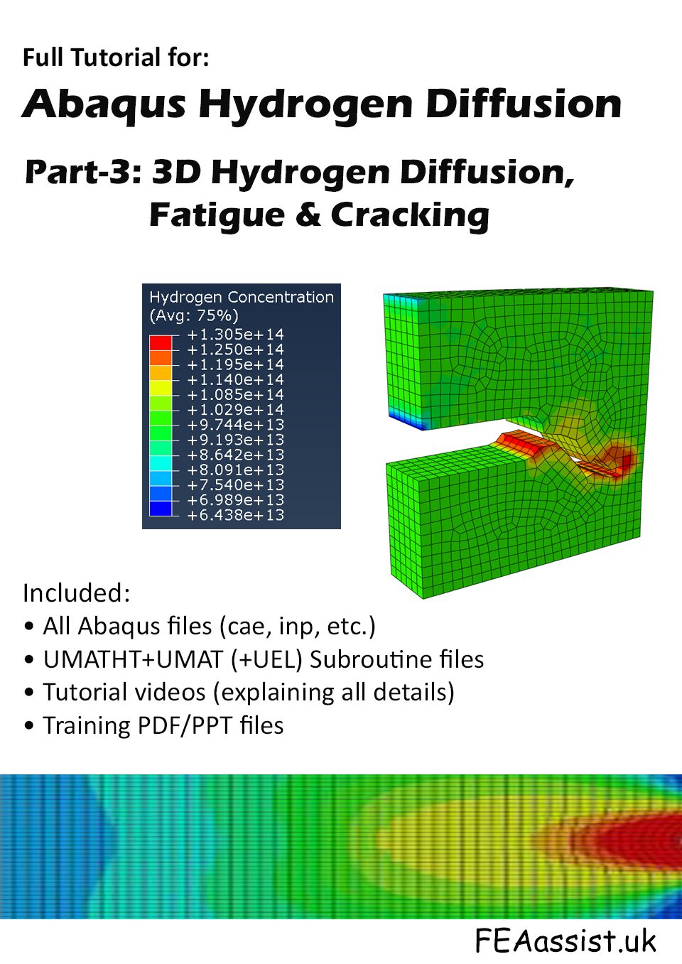 Package2 Abaqus 3D Hydrogen Diffusion, Fatigue, Damage & Cracking